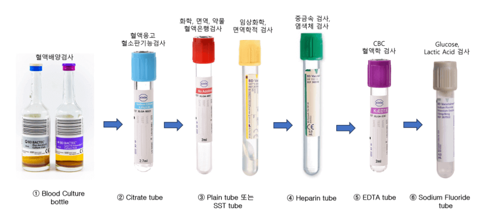 채혈 튜브 순서
